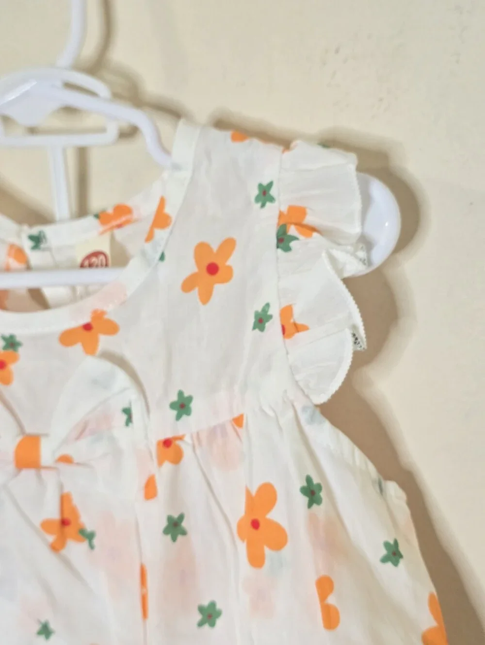 Girls Floral Tank Top & Shorts Set Size 120 White Orange Bow NWT Summer Outfit